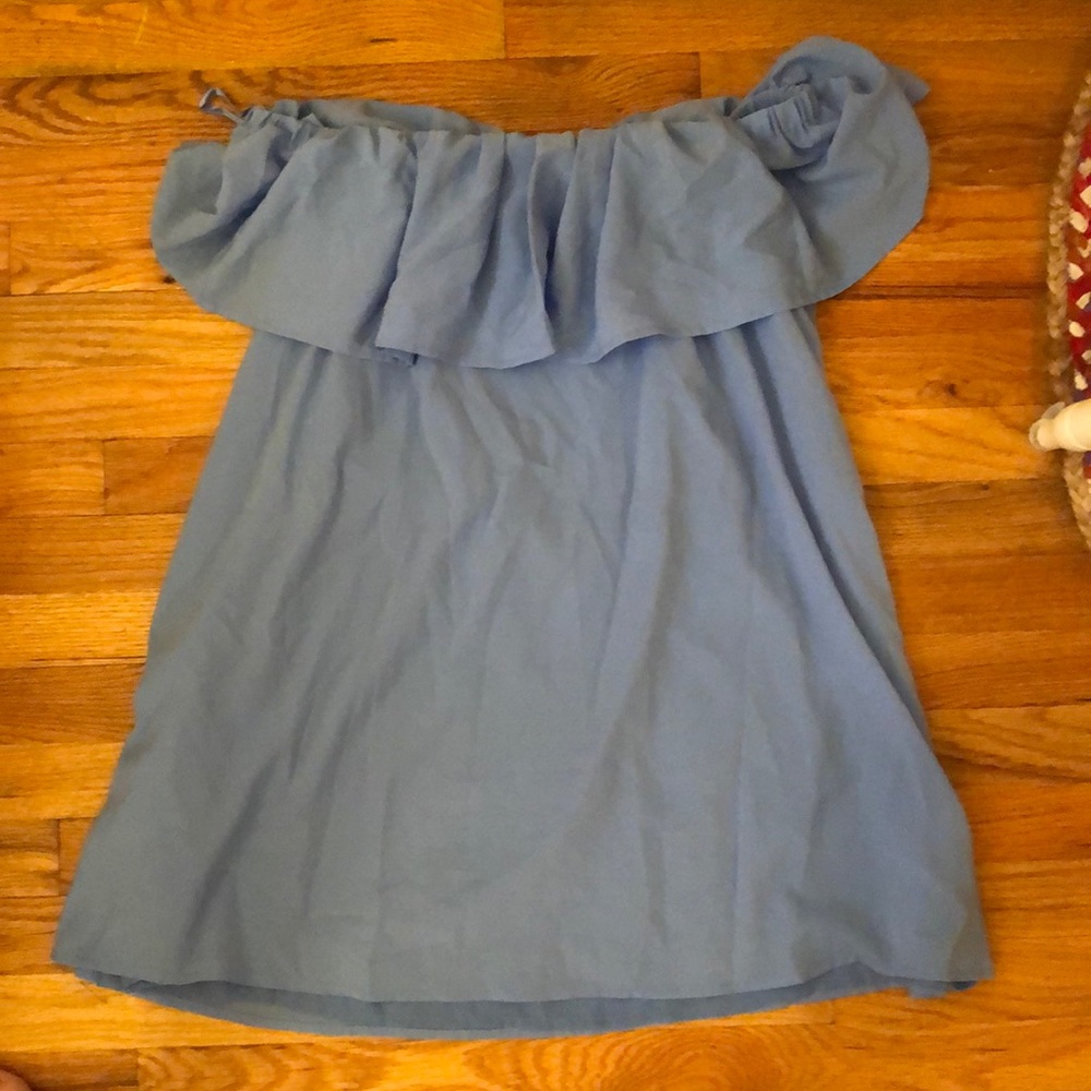 French Connection Off The Shoulder Blue Dress